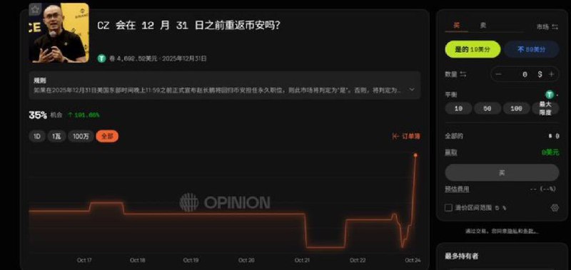 特朗普于2025年10月23日赦免 #币安 创始人赵长鹏，在他因反洗钱违规被判四个月监禁后，此举标志着美国加密货币执法从以往的强硬转向更宽松，允许 #赵长鹏 可能重返支付了43亿美元罚款的交易所