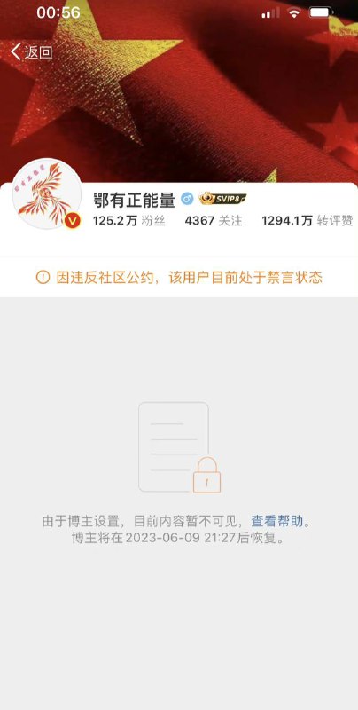 “鄂有正能量”被禁