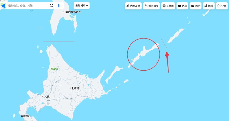 普京访问北方四岛里的择捉岛，高德地图和百度地图将其标记为日本领土