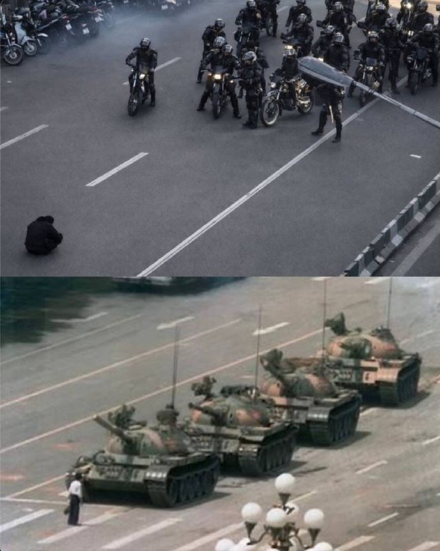 是那个男人！坦克人回来了#伊朗 #革命 #坦克感谢家人们投稿！